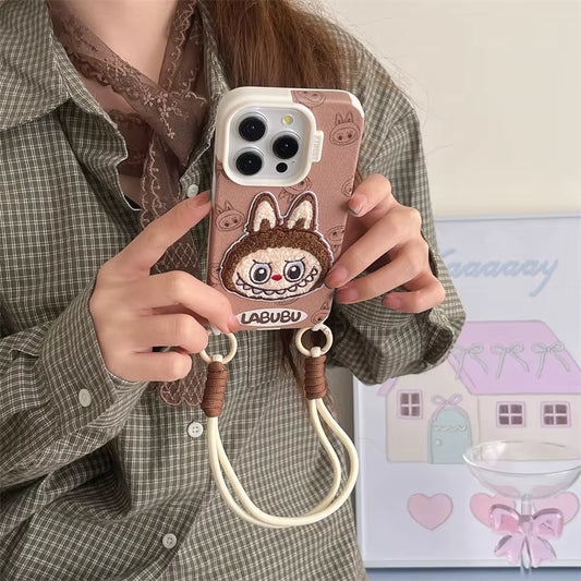 Labubu Embroidered iPhone Case