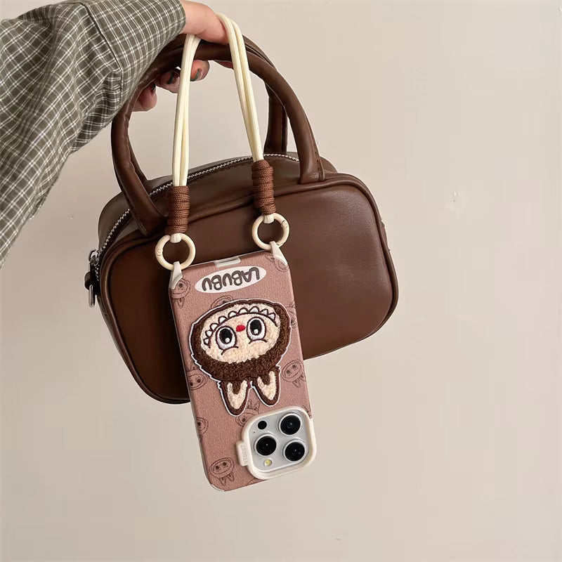 Labubu Embroidered iPhone Case