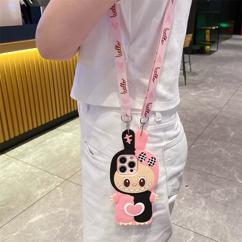Labubu Multi 3D iPhone Case With Lanyard