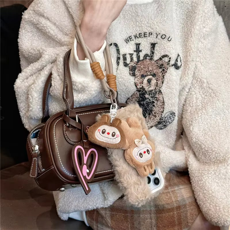 Labubu 3D Fur iPhone Case With Lanyard