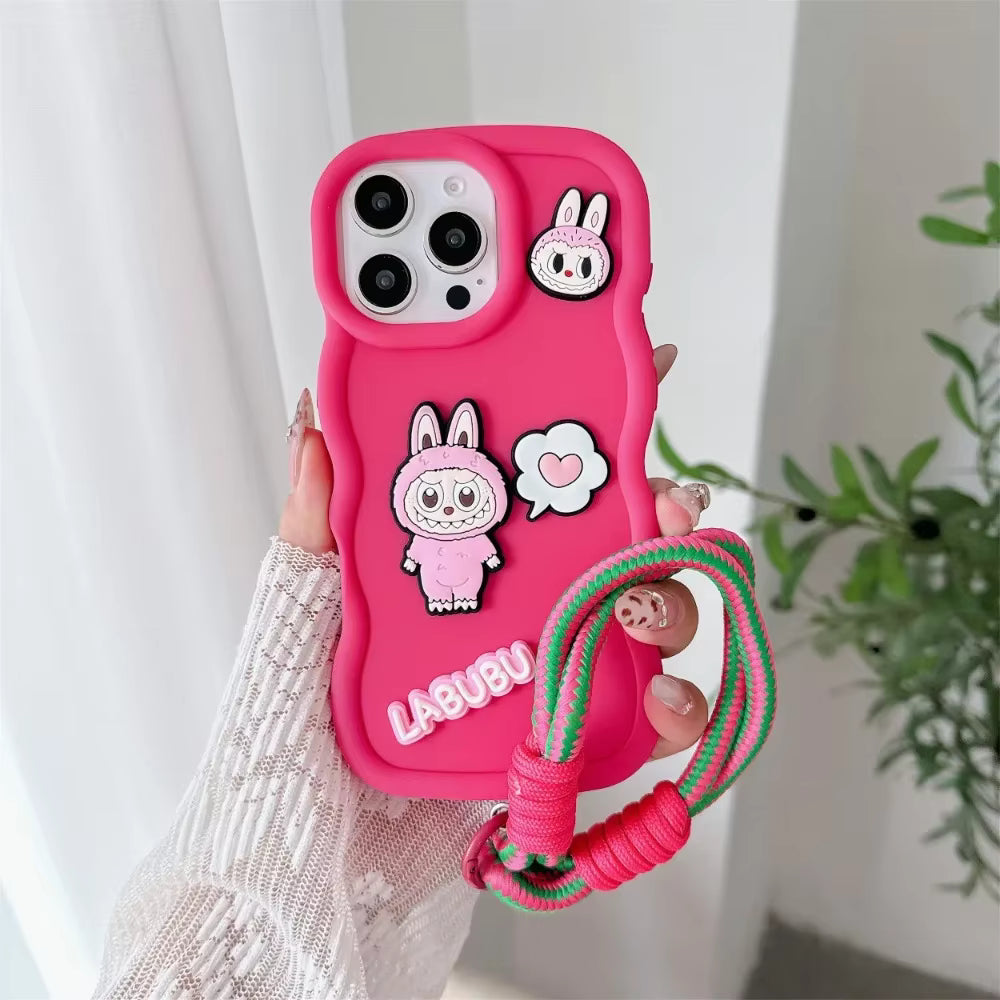 Labubu 3D Groovy iPhone Case With Lanyard