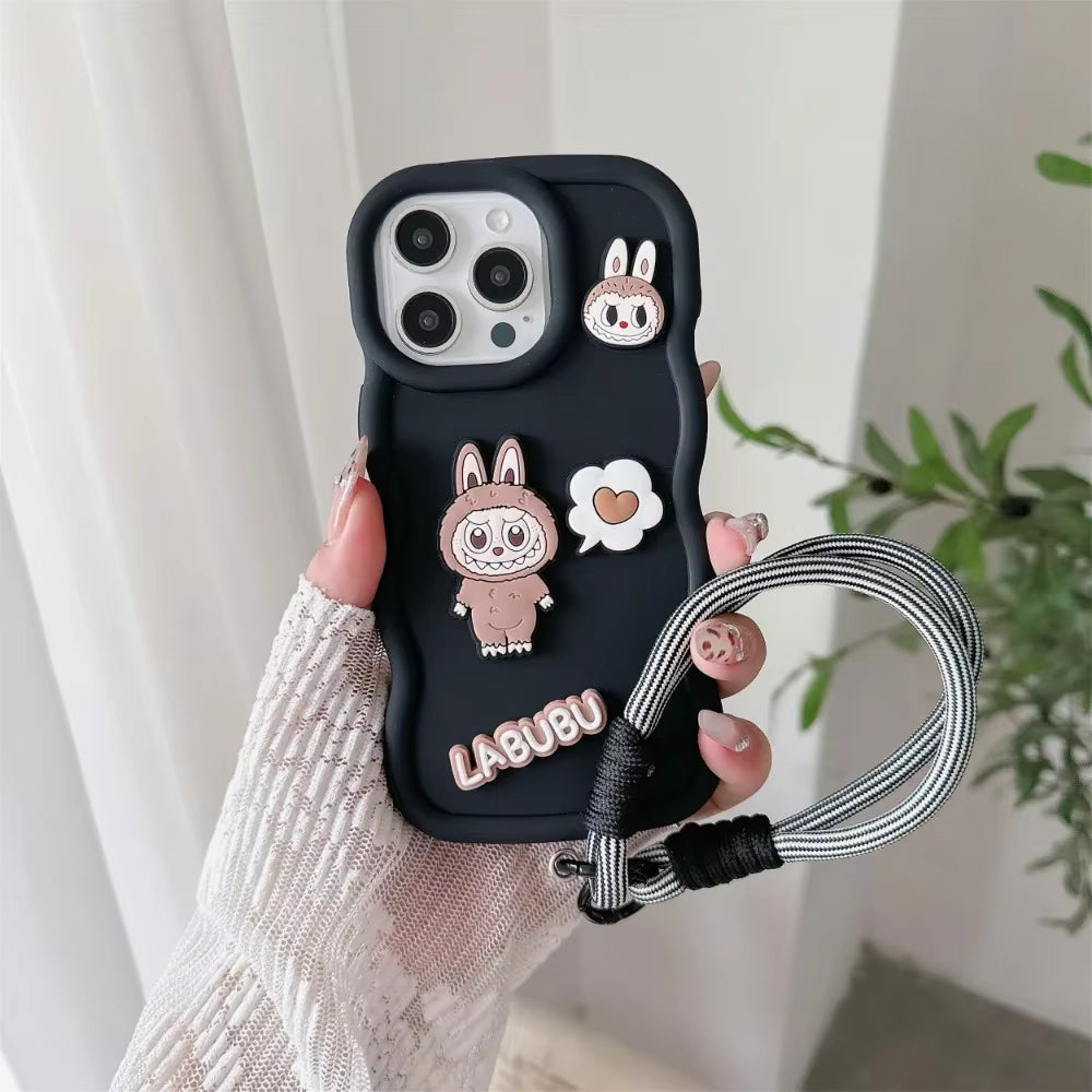 Labubu 3D Groovy iPhone Case With Lanyard