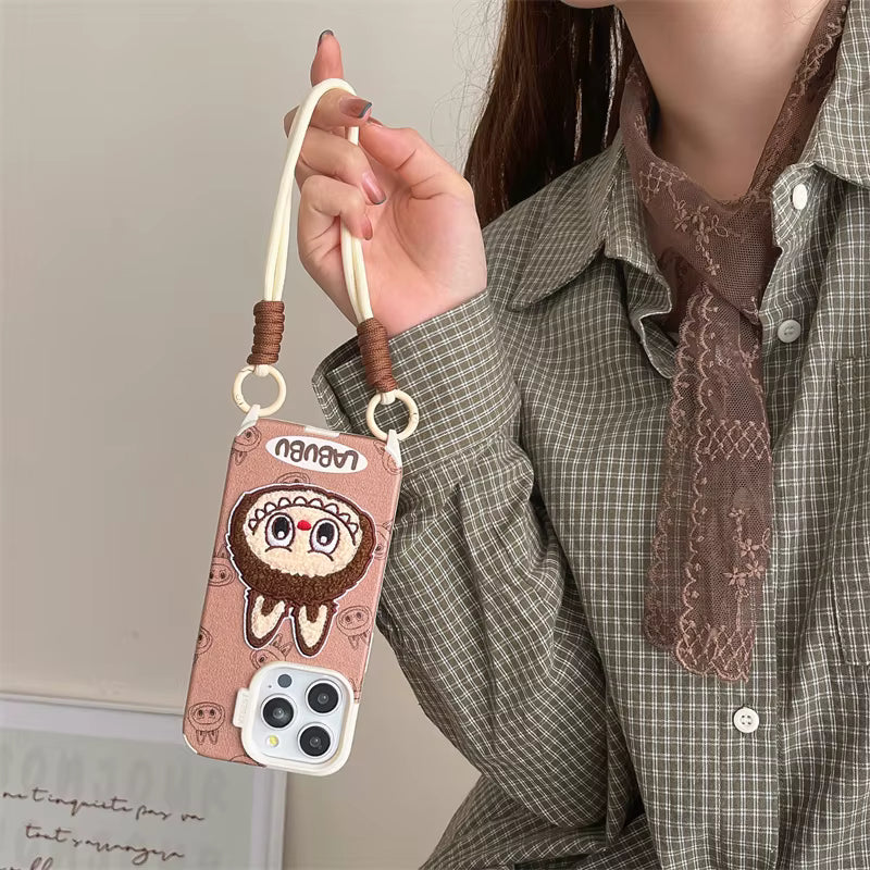 Labubu Embroidered iPhone Case