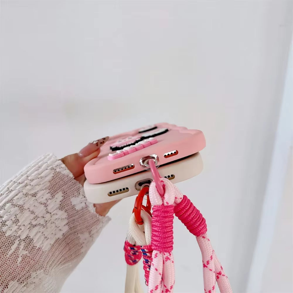 Labubu 3D Groovy iPhone Case With Lanyard