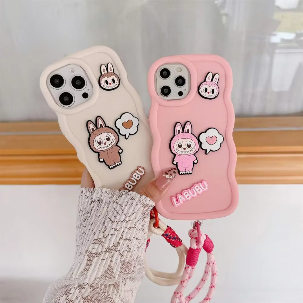 Labubu 3D Groovy iPhone Case With Lanyard