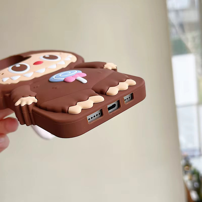 Labubu 3D iPhone Case With Ear Lanyard