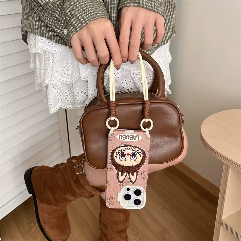 Labubu Embroidered iPhone Case