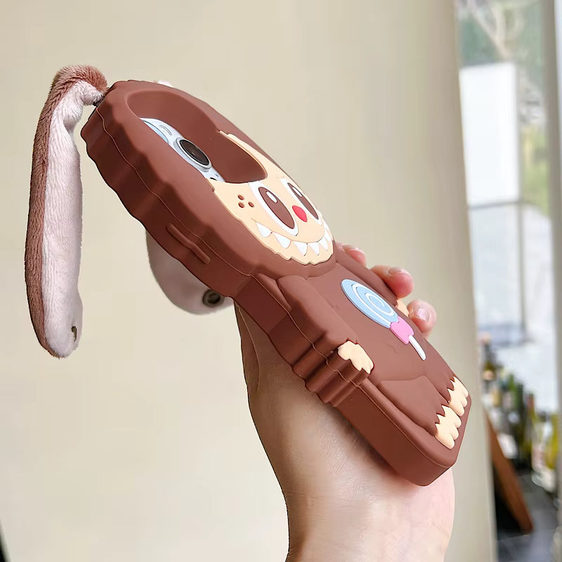 Labubu 3D iPhone Case With Ear Lanyard